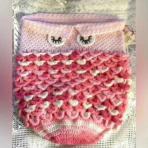 HANDMADE BABY COCOON CROCHET BABY BLANKET WRAP (0-12mos)